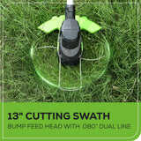 80V 13" String Trimmer: 2.0 Ah Battery and Charger