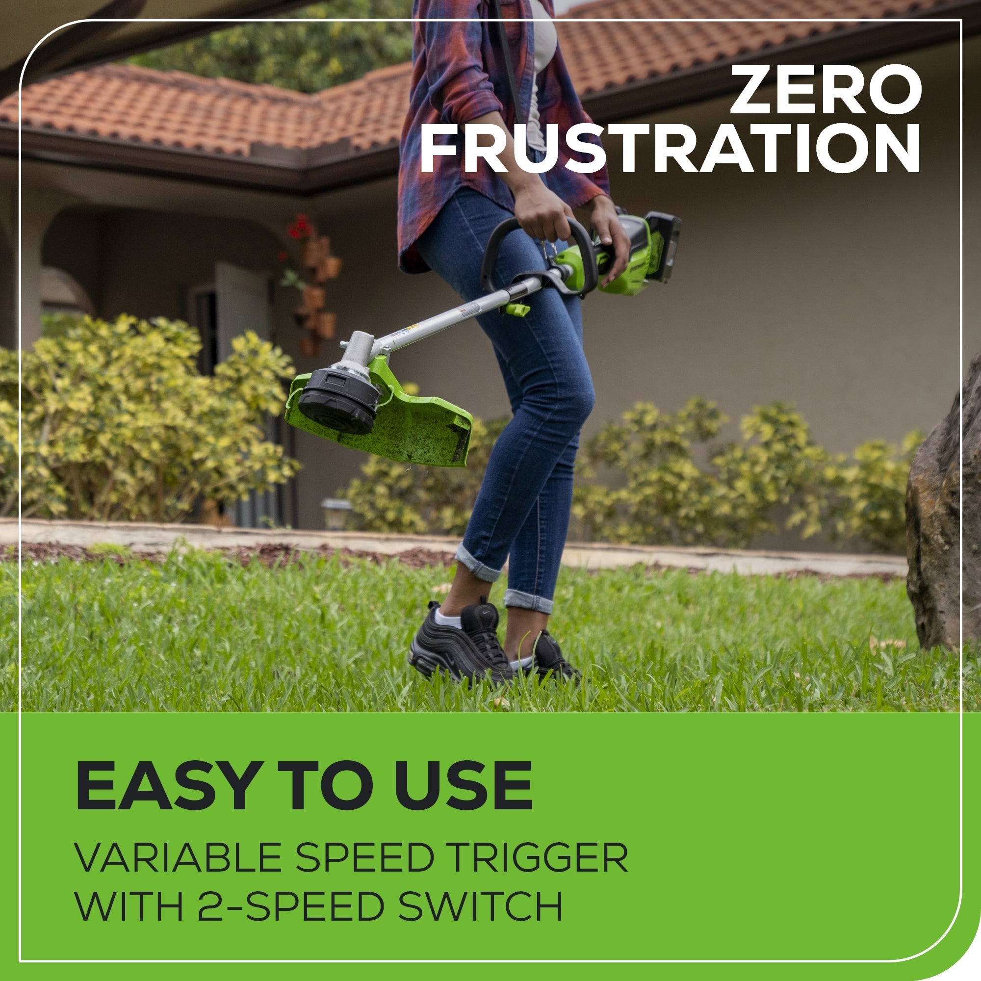 48V (24V x 2) 16" Cordless Battery String Trimmer (Attachment Capable): (2) 4.0 Ah USB Batteries and Dual-Port Charger