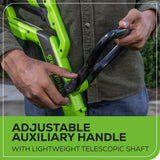 24V 12" Cordless Battery String Trimmer / Edger: (1) 2.0 Ah USB Battery, (1) 2A Charger