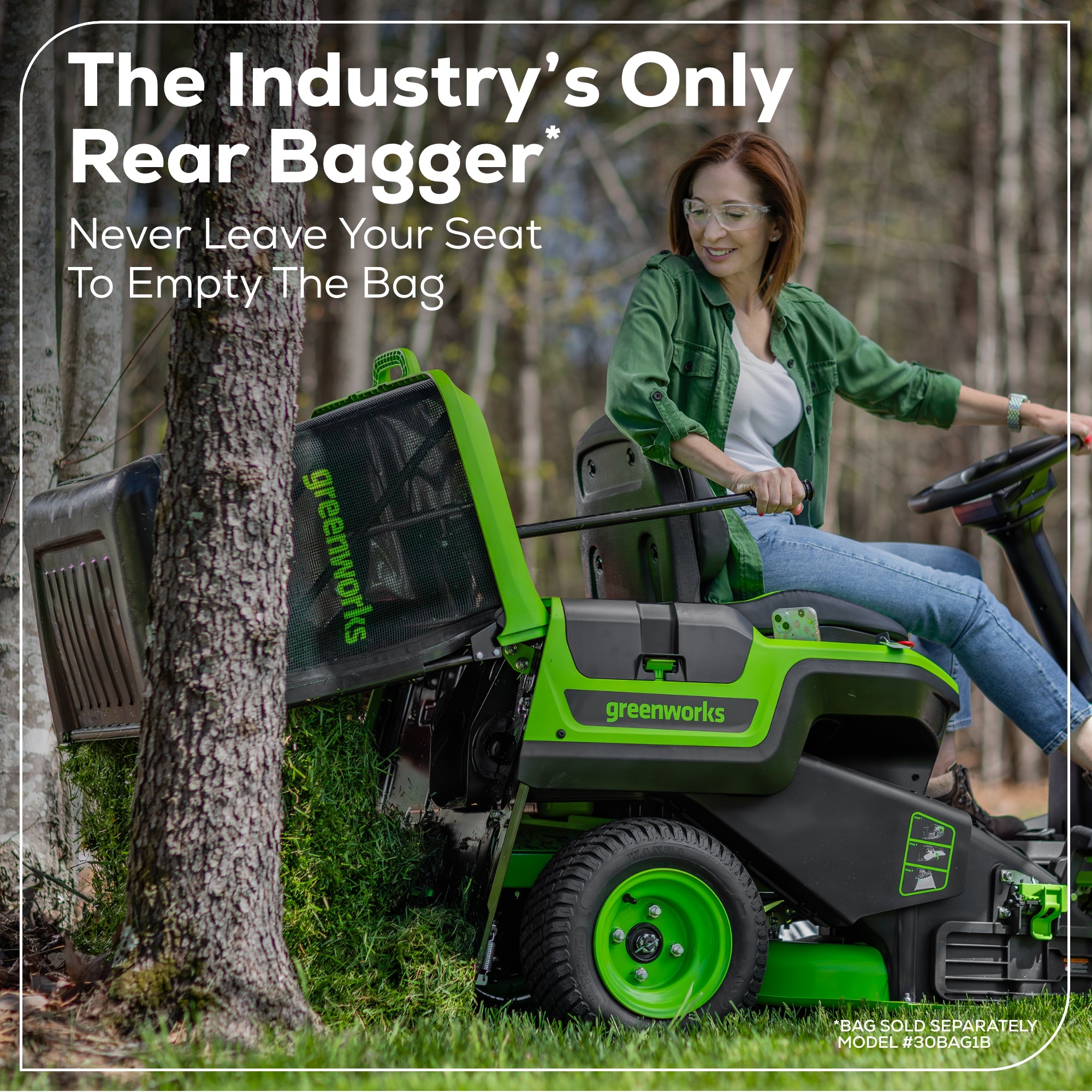 60V 30” CrossoverT Riding Lawn Tractor with (2) 8.0 Ah, (2) 4.0 Ah Batteries & 600-Watt Charger, CRT3061