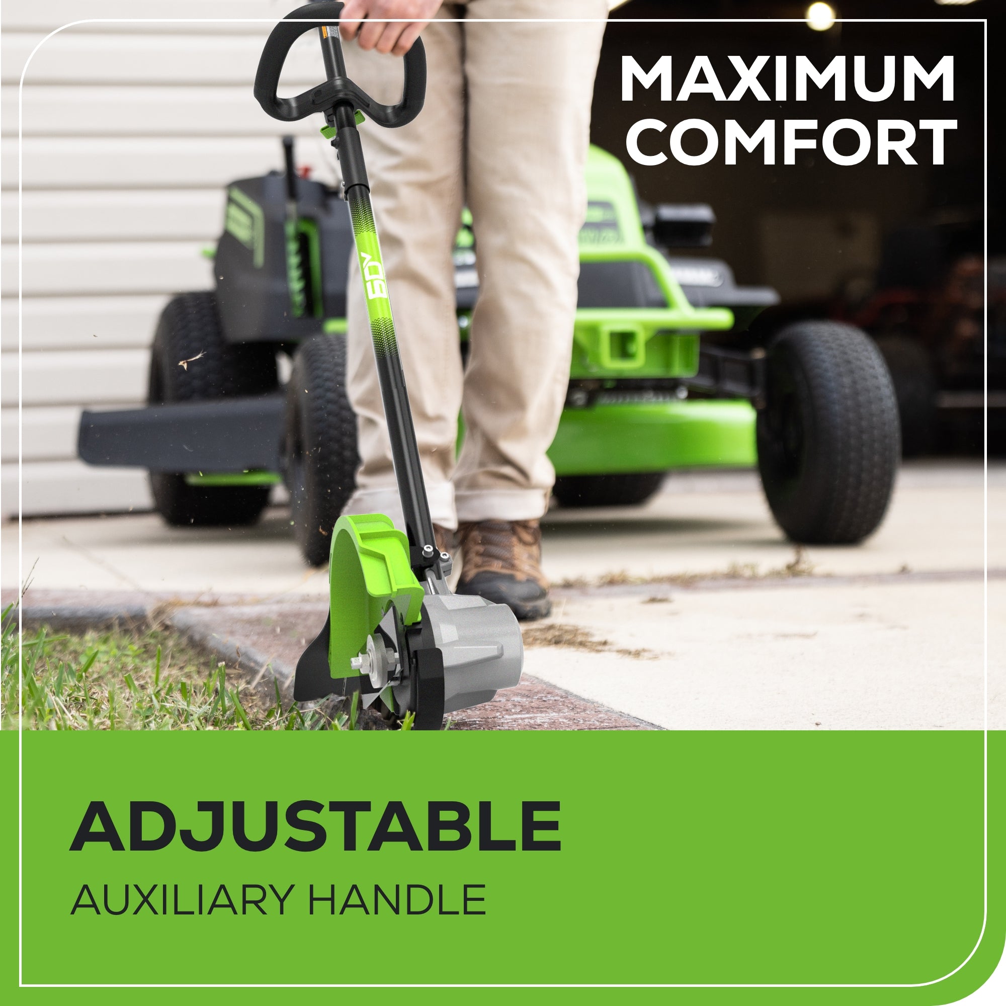 60V 8" Brushless Cordless Battery Edger Black Shaft: (1) 2.5 Ah Battery, (1) 3A Charger