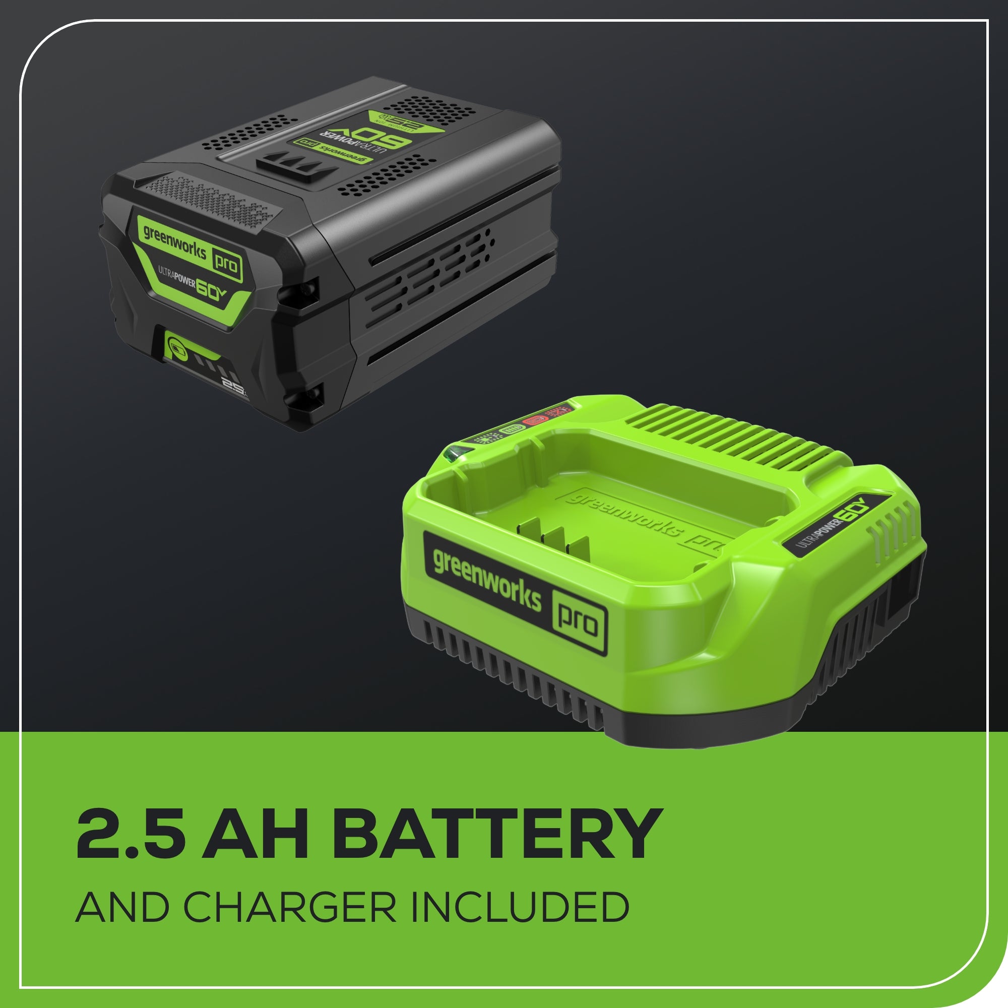 60V 8" Brushless Cordless Battery Edger Black Shaft: (1) 2.5 Ah Battery, (1) 3A Charger
