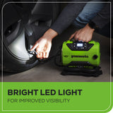40V Cordless Battery Inflator: 2.0 Ah Battery and Charger