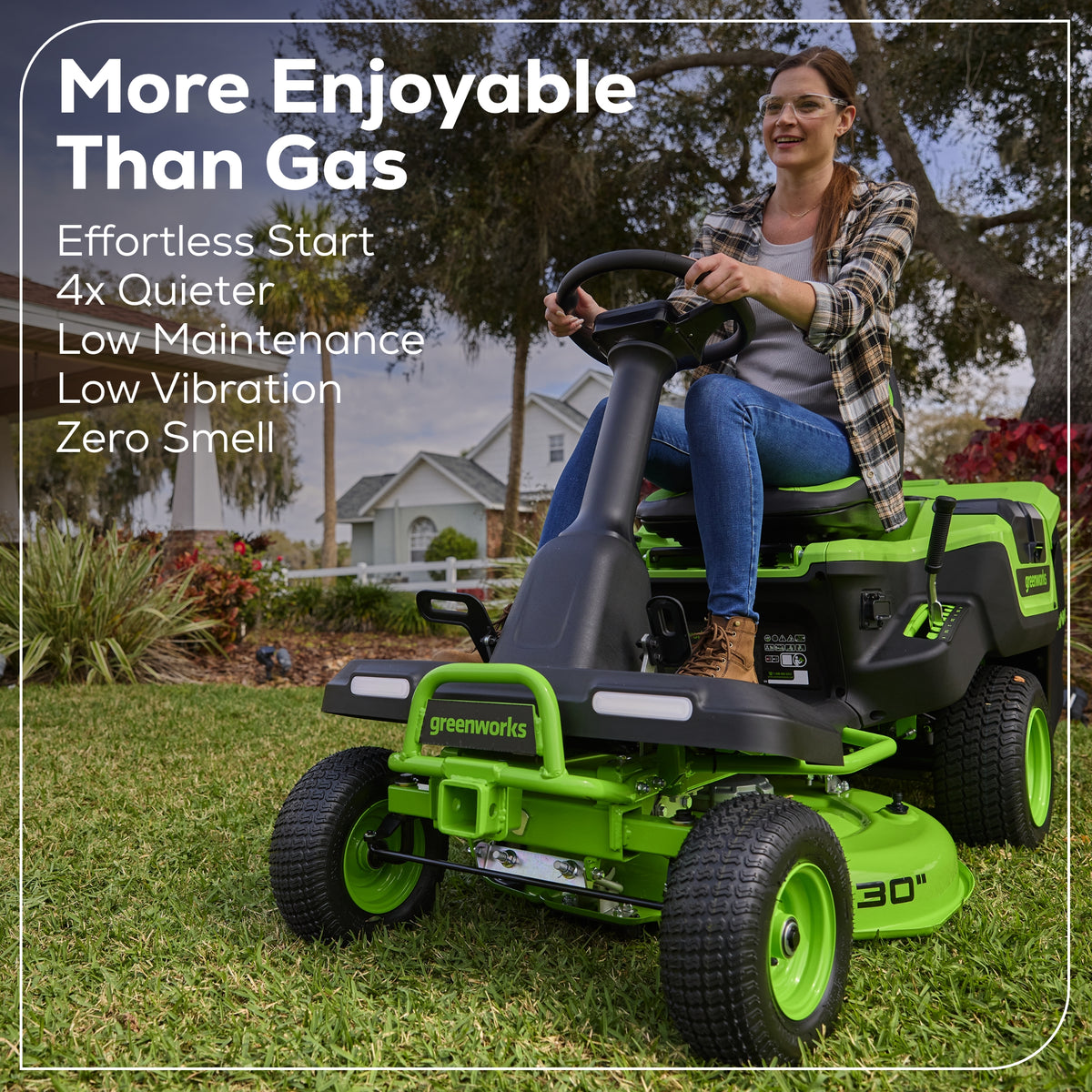60V 30” CrossoverT Riding Lawn Tractor with (2) 8.0 Ah, (2) 4.0 Ah Batteries & 600-Watt Charger, CRT3061