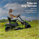 60V 42" Cordless Battery CrossoverT Riding Lawn Mower: (6) 8.0 Ah Batteries and (3) Dual-Port Turbo Chargers, CRT4261