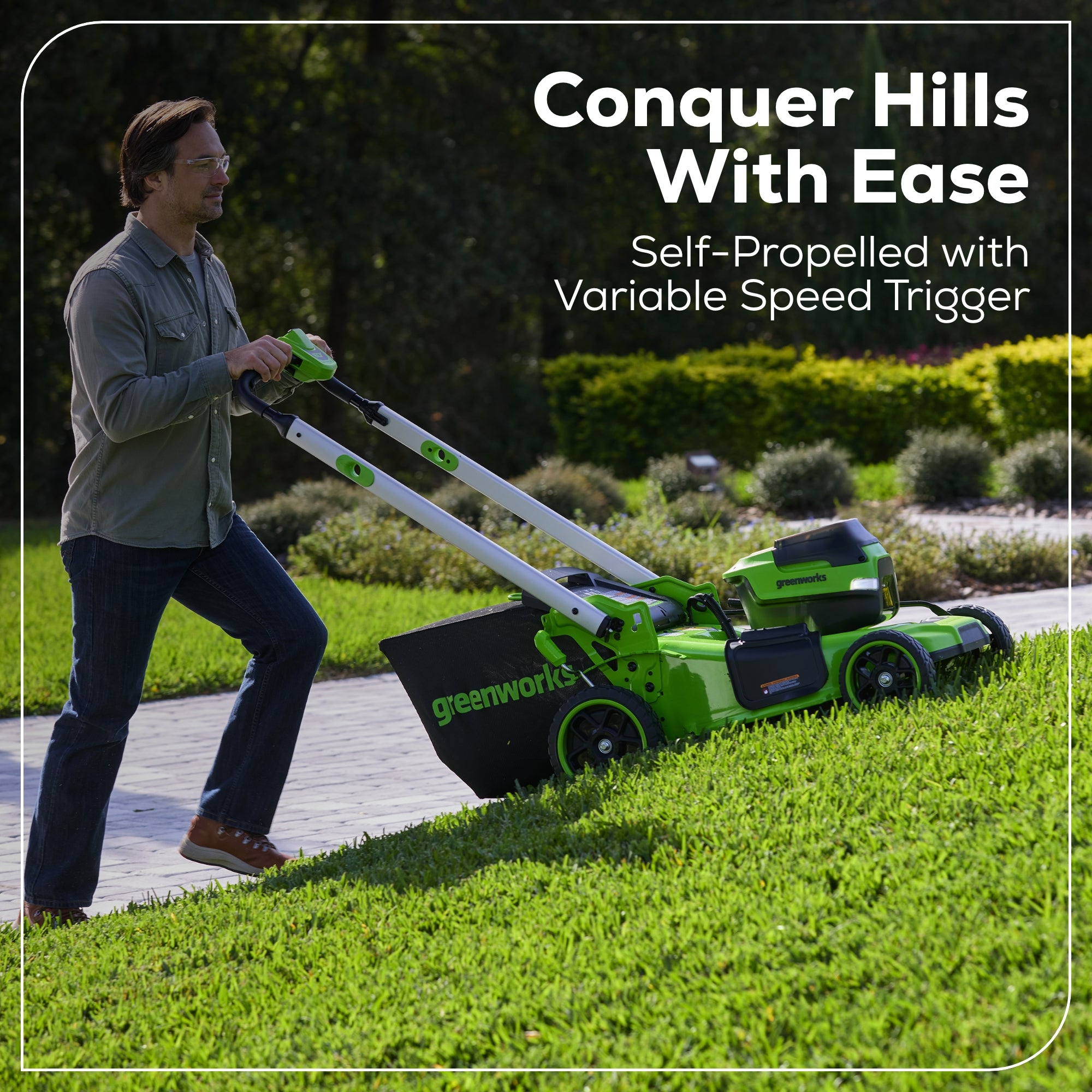 OPEN BOX 60V 21" Cordless Battery Dual Blade Self-Propelled Mower, (1) 8Ah battery and 6A Charger, LM2146S
