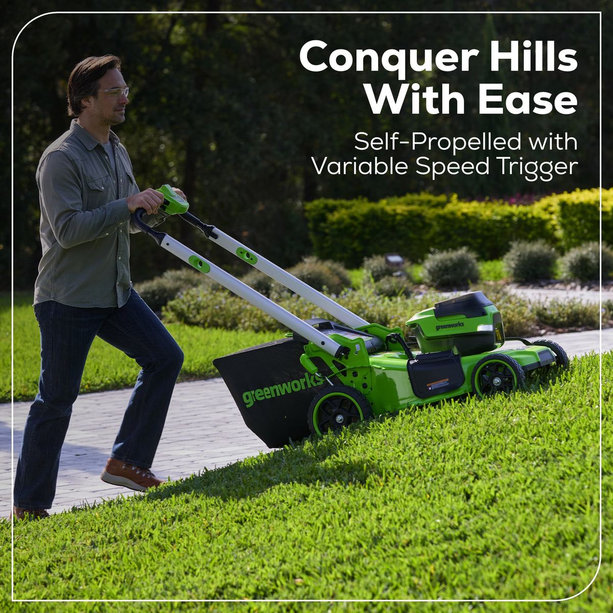 OPEN BOX 60V 21" Cordless Battery Dual Blade Self-Propelled Mower, (1) 8Ah battery and 6A Charger, LM2146S