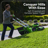 OPEN BOX 60V 21" Cordless Battery Dual Blade Self-Propelled Mower, (1) 8Ah battery and 6A Charger, LM2146S