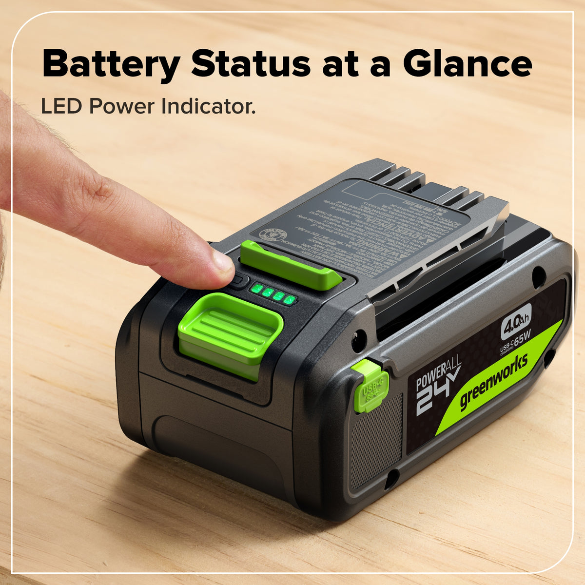 24V 4.0 Ah 21700 Battery with Bi-Directional USB-C Port