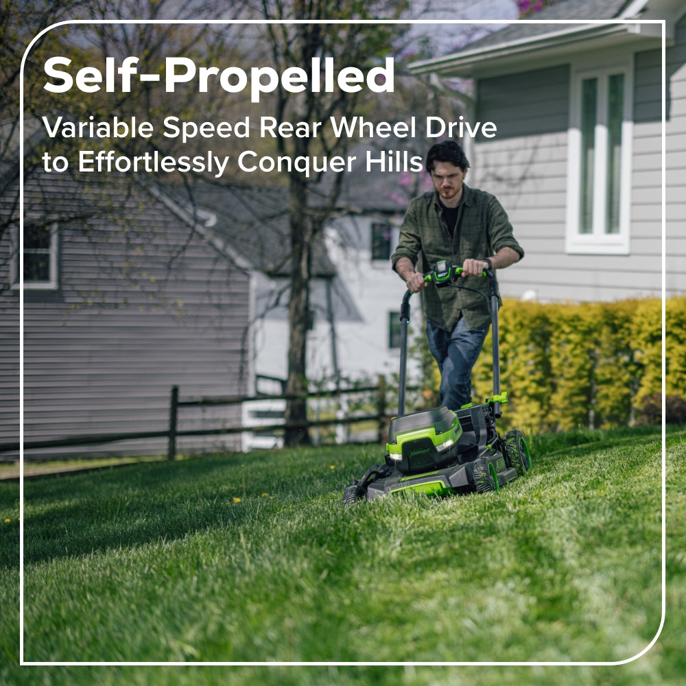 80V 21" Cordless Battery 4-in-1 Self-Propelled Mower: (1) 4.0Ah,(1) 2.0Ah Batteries & 2A Charger, LM2108S