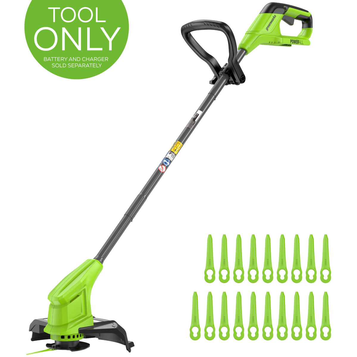 24V 10" Cordless String Trimmer (Tool Only): (20) Blades