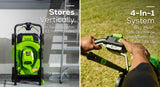 RENEWED 80V 21" Cordless Battery 4-in-1 Self-Propelled Lawn Mower: (1) 4.0 Ah, (1) 2.0 Ah Battery and Rapid Charger, LM2118S