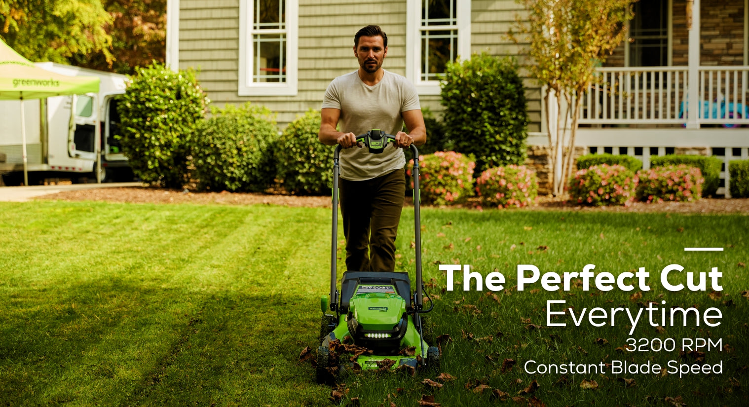 RENEWED 80V 21" Cordless Battery 4-in-1 Self-Propelled Lawn Mower: (1) 4.0 Ah, (1) 2.0 Ah Battery and Rapid Charger, LM2118S