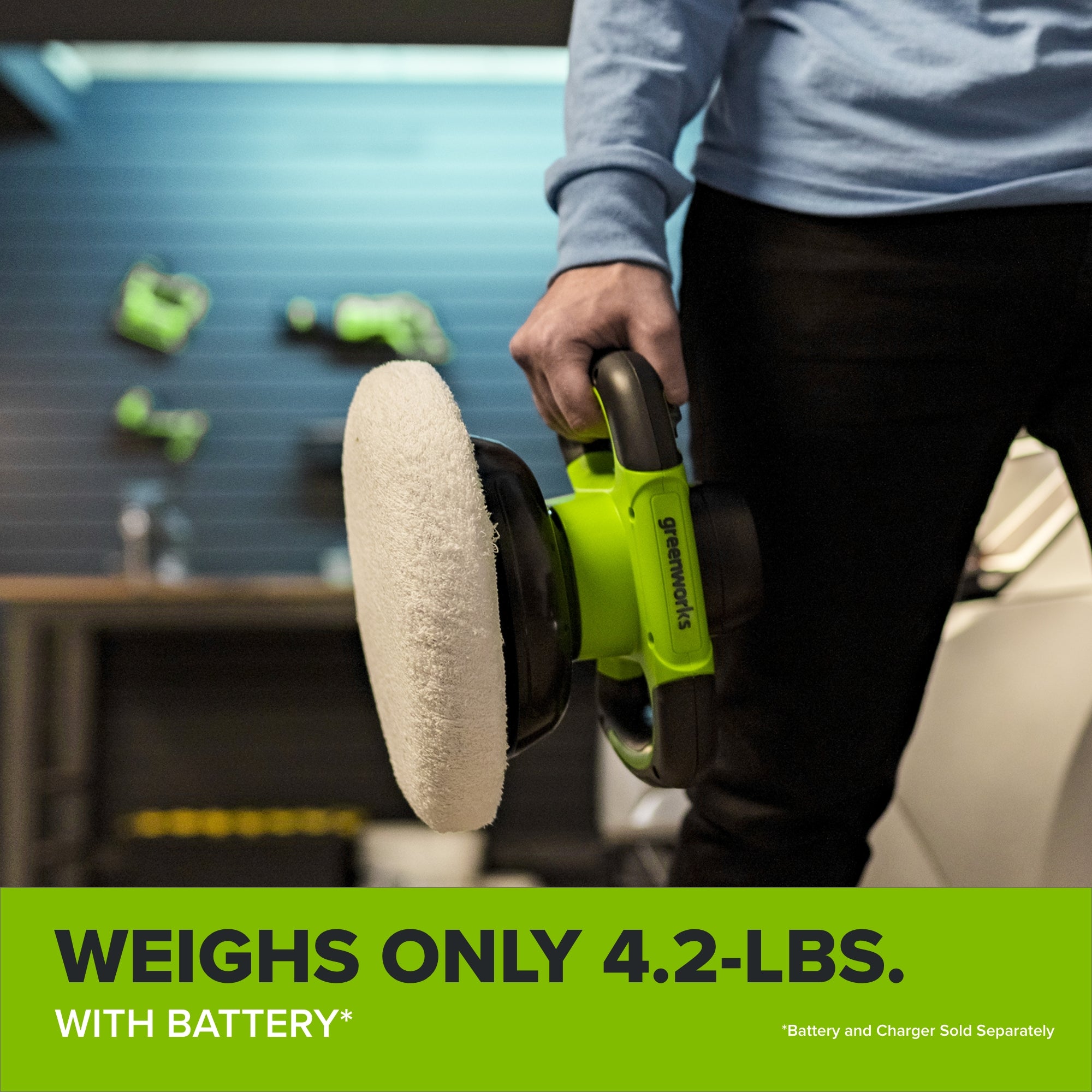 24V 10" Cordless Battery Buffer and Polisher (Tool Only)