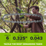 6" Chainsaw Chain, 0.3" Pitch, .043" Chain Gauge and 32 DL