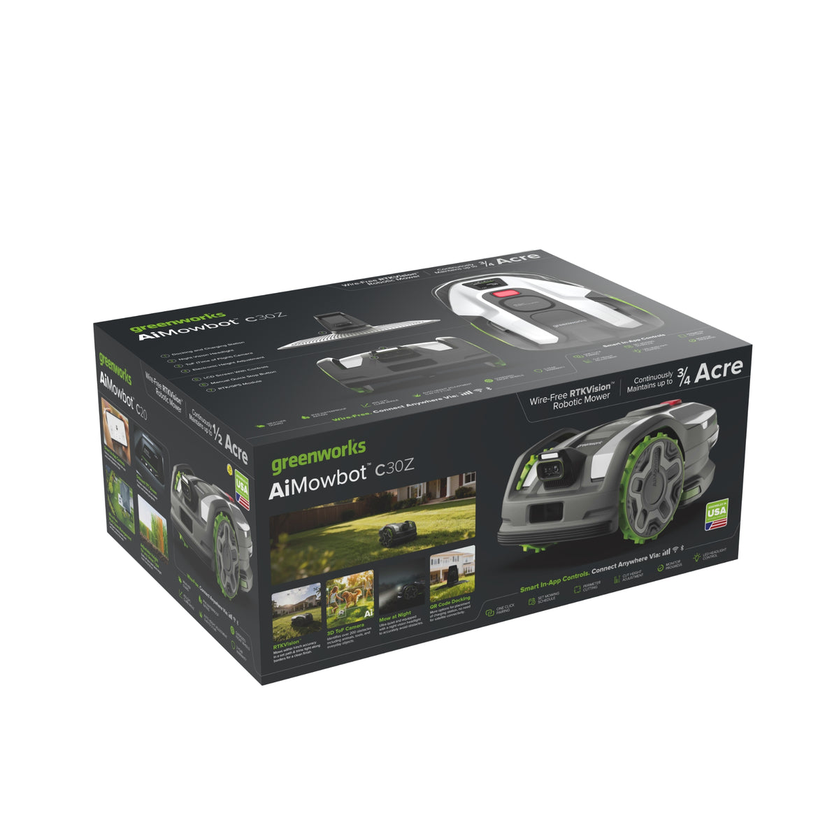 AiMowbot Wire-Free RTKVision Robotic Mower C30Z | 3/4 Acre