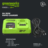 24V PowerAll Pro 200W Ultra Fast Battery Charger with Indicator Lights