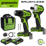 24V PowerAll 3/8" Drill and Impact Driver Combo Kit with (2) 2.0 Ah USB-C Batteries, 30W USB-C Charger Block, and 3' 100W USB-C Cable
