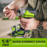 24V PowerAll 3/8" Drill and Impact Driver Combo Kit with (2) 2.0 Ah USB-C Batteries, 30W USB-C Charger Block, and 3' 100W USB-C Cable