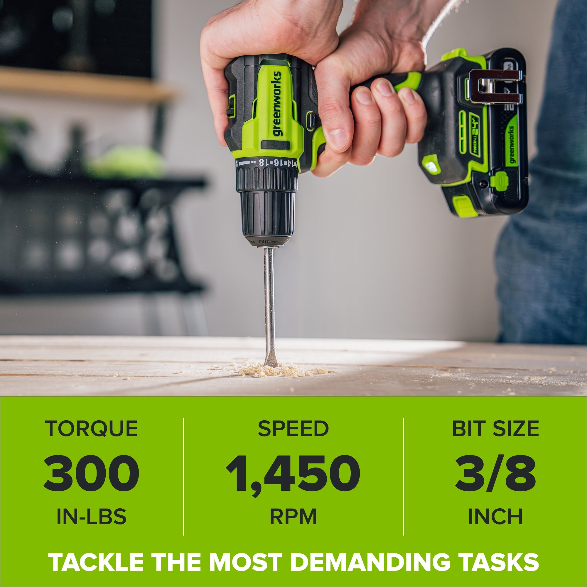 24V PowerAll 3/8" 300 in-lbs Drill and 1/4" 1900 in-lbs Brushless Impact Driver Combo Kit: (2) 2.0 Ah USB-C Batteries, (1) 30W USB-C Charger, (1) 3' 100W USB-C Cable and 33-piece Accessory Set