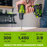 24V PowerAll 3/8" 300 in-lbs Drill and 1/4" 1900 in-lbs Brushless Impact Driver Combo Kit: (2) 2.0 Ah USB-C Batteries, (1) 30W USB-C Charger, (1) 3' 100W USB-C Cable and 33-piece Accessory Set