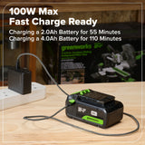 24V Cordless 400 in-lbs Drill/Driver Power Tool 4PC Combo Kit: (1) 4.0 Ah and (1) 2.0 Ah USB-C Batteries and 65W USB-C Fast Charger