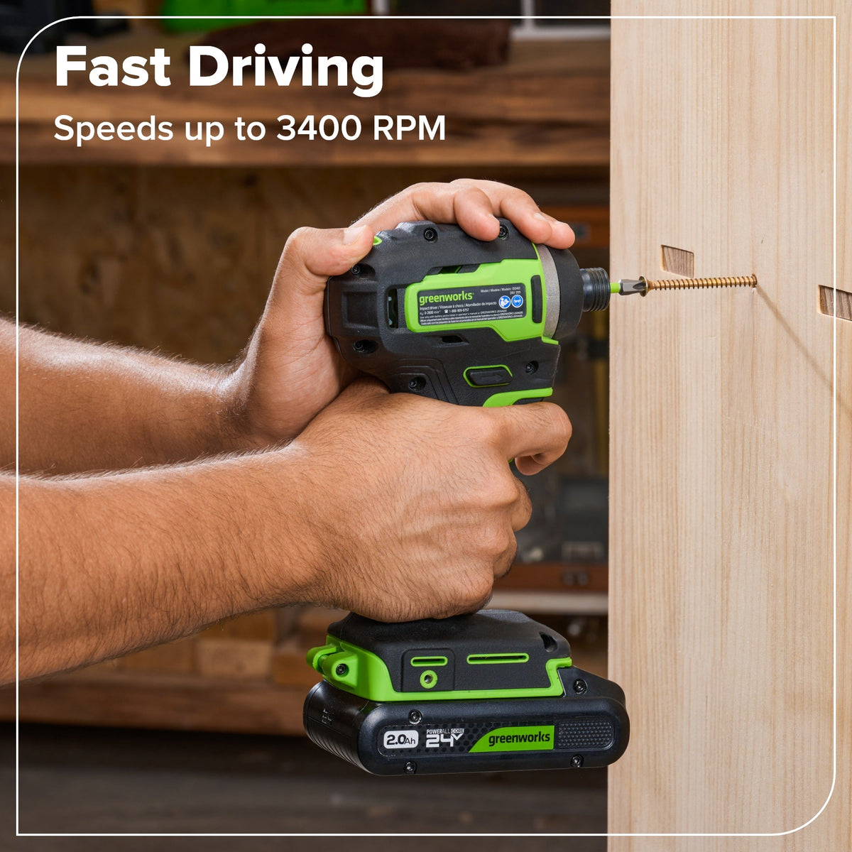24V Cordless 400 in-lbs Drill/Driver Power Tool 6PC Combo Kit w/ (1) 4.0Ah & (1) 2.0Ah USB-C Batteries and Charger