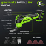 24V Cordless 400 in-lbs Drill/Driver Power Tool 6PC Combo Kit w/ (1) 4.0Ah & (1) 2.0Ah USB-C Batteries and Charger
