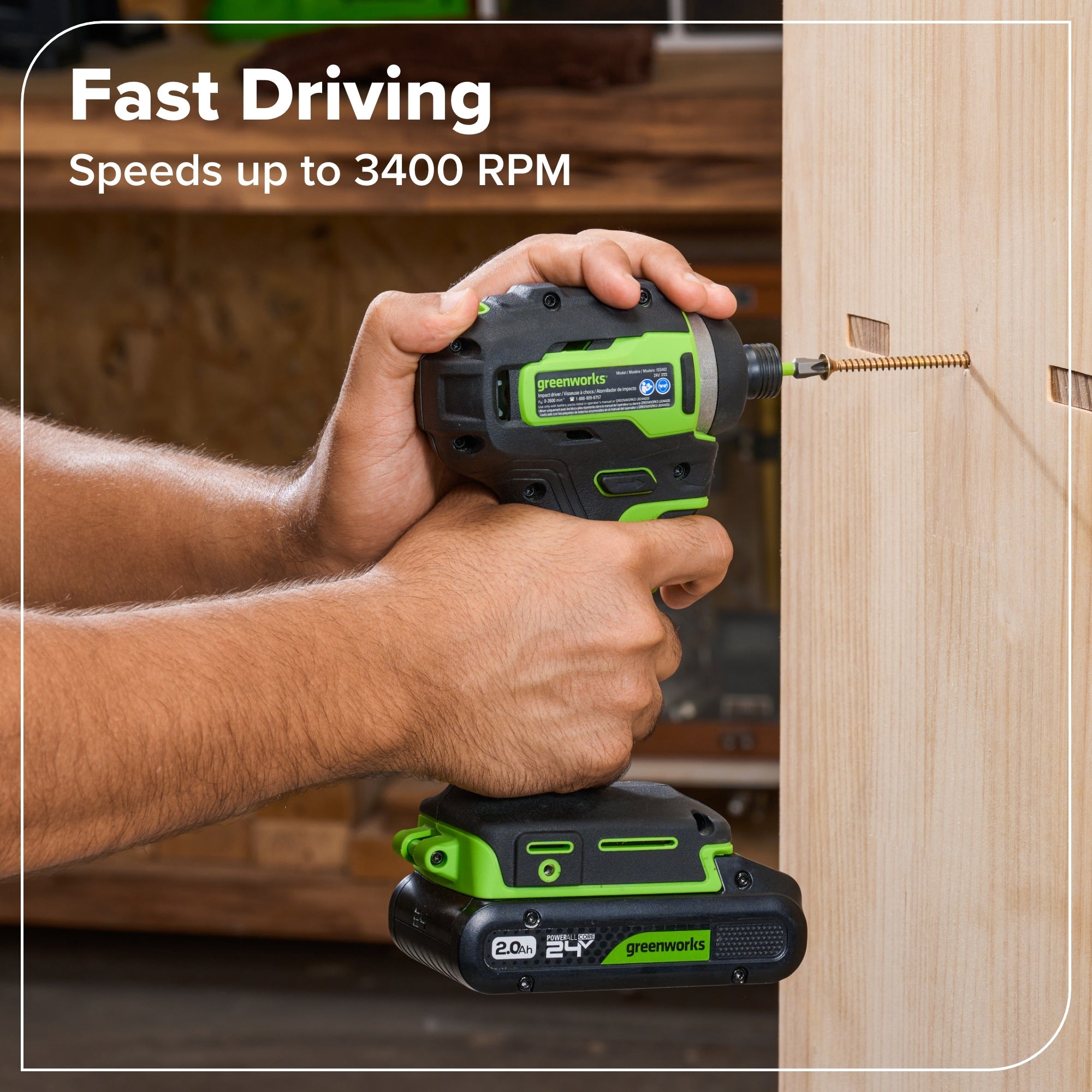 24V Brushless Power Tool 6PC Combo Kit: (2) 2.0 Ah USB-C Batteries and 30W Charger