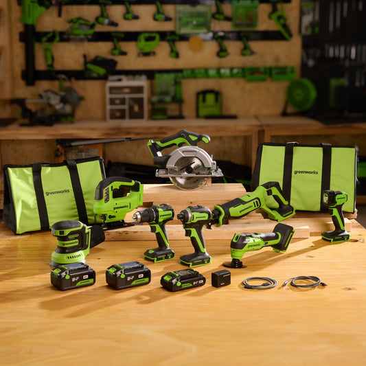 24V Cordless 400 in-lbs Drill/Driver Power Tool 8PC Combo Kit w/ (2) 4.0 Ah and (1) 2.0 Ah USB-C Batteries and Charger