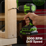 24V Cordless 400 in-lbs Drill/Driver Power Tool 8PC Combo Kit w/ (2) 4.0 Ah and (1) 2.0 Ah USB-C Batteries and Charger