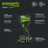 24V PowerAll Pro 530 in-lb Drill Driver and 2,200 in-lb Impact Driver Combo Kit, with (2) 2.0 Ah Batteries, 65W Charger, 3' Cable, Belt Clips, and Carrying Bag