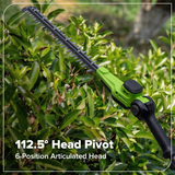 24V Brushless 8" Telescoping Pole Saw & 20" Pole Hedge Combo Kit: (1) 3.0 Ah Type-C Battery & 65W Charger with 3.3-Ft. Cable