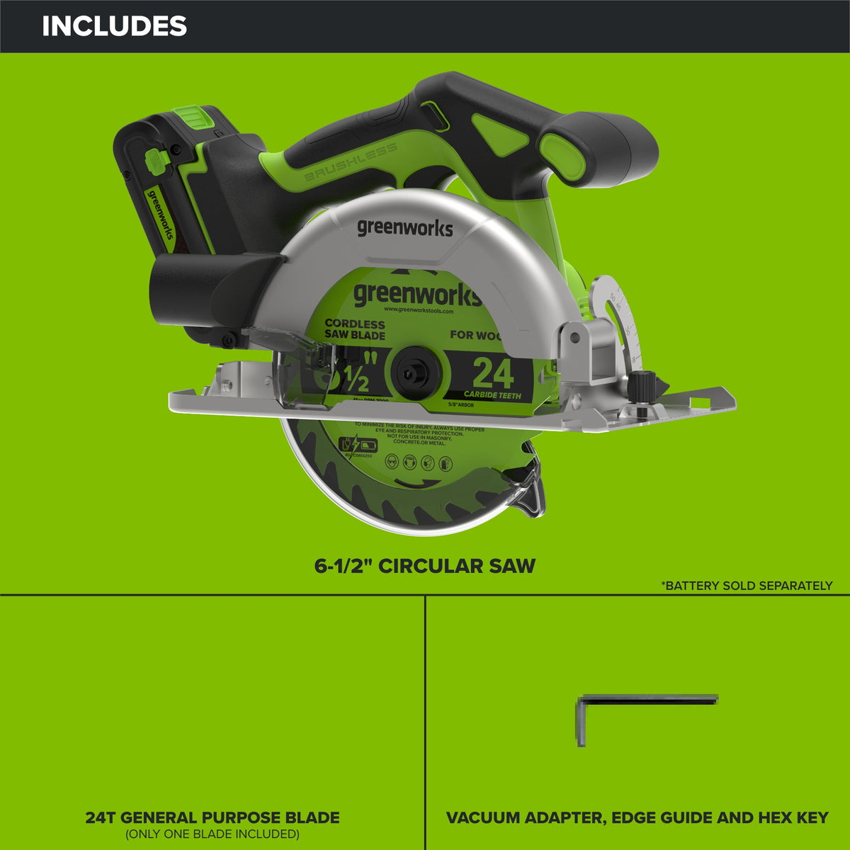 24V Cordless 280 in-lbs Drill/Driver Power Tool 3PC Combo Kit w/ 6-1/2" Circular Saw & Compact Router: (1) 2.0Ah USB-C Battery, (1) 30W USB-C Charger, (1) 3' 100W USB-C Cable
