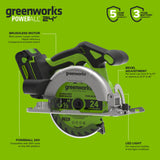 24V Cordless 280 in-lbs Drill/Driver Power Tool 3PC Combo Kit w/ 6-1/2" Circular Saw & Compact Router: (1) 2.0Ah USB-C Battery, (1) 30W USB-C Charger, (1) 3' 100W USB-C Cable