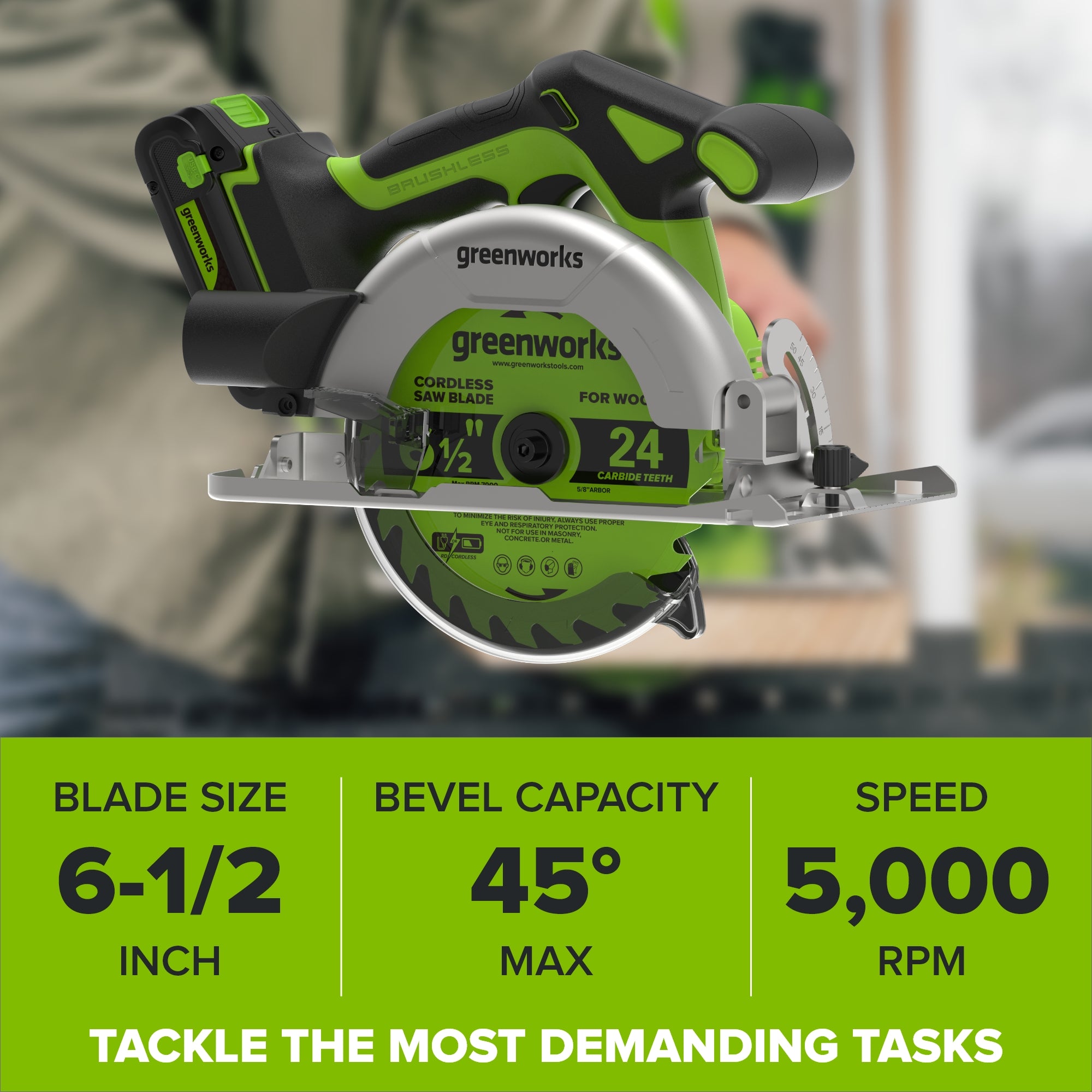 24V Cordless 280 in-lbs Drill/Driver Power Tool 3PC Combo Kit w/ 6-1/2" Circular Saw & Compact Router: (1) 2.0Ah USB-C Battery, (1) 30W USB-C Charger, (1) 3' 100W USB-C Cable
