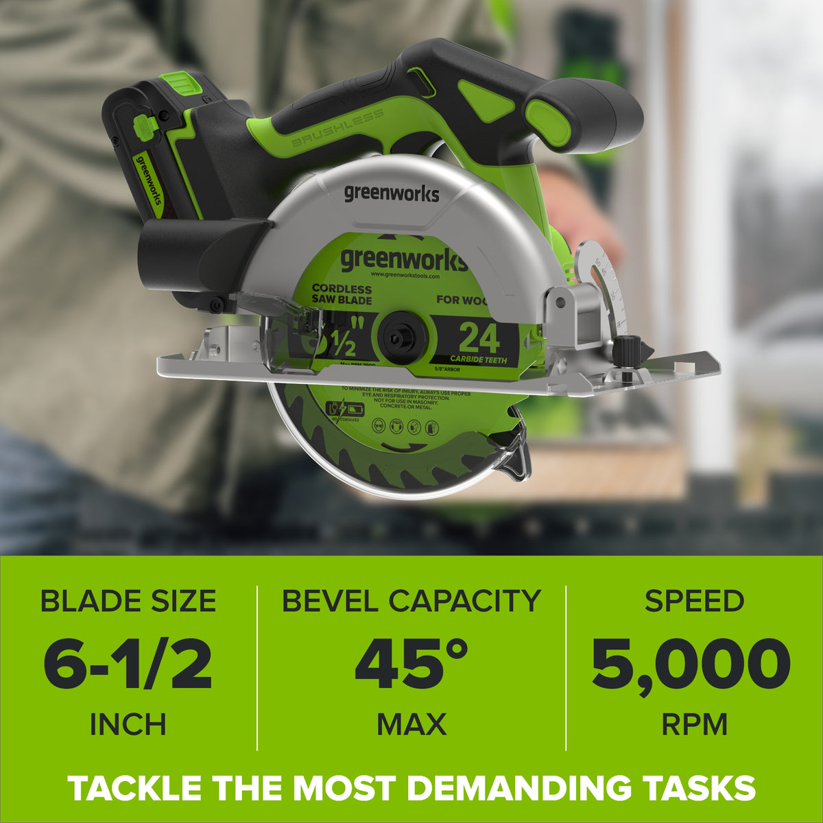 24V Cordless 280 in-lbs Drill/Driver Power Tool 3PC Combo Kit w/ 6-1/2" Circular Saw & Compact Router: (1) 2.0Ah USB-C Battery, (1) 30W USB-C Charger, (1) 3' 100W USB-C Cable