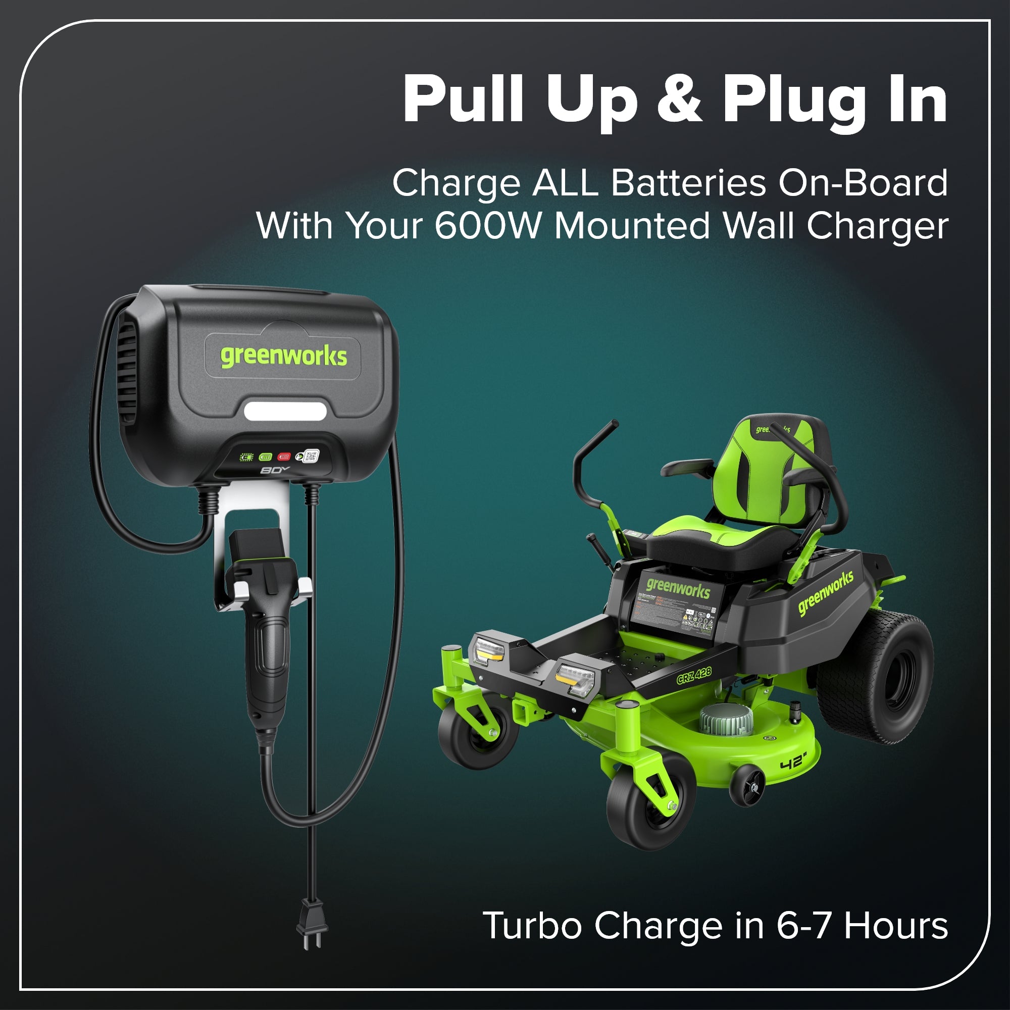 80V 42" Cordless Battery CrossoverZ Zero Turn Lawn Mower, (6) 6Ah Batteries and 600W Wall Charger, CRZ4282