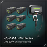 80V 42" Cordless Battery CrossoverZ Zero Turn Lawn Mower, (6) 6Ah Batteries and 600W Wall Charger, CRZ4282