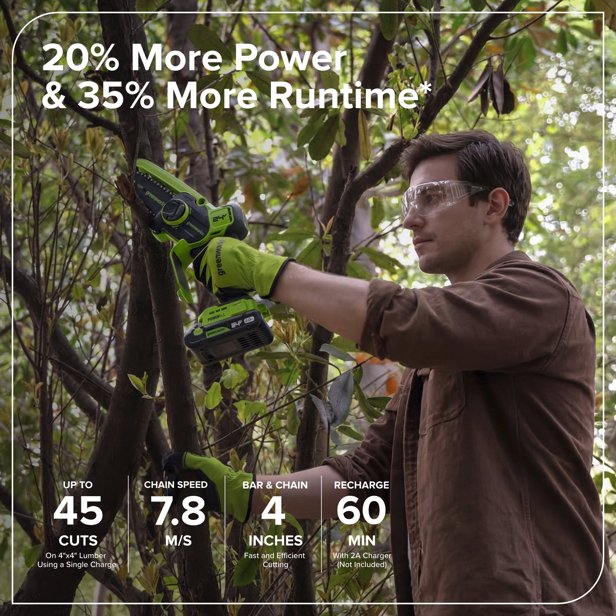 24V 4” Cordless Battery Brushless Pruner Saw (Tool Only)