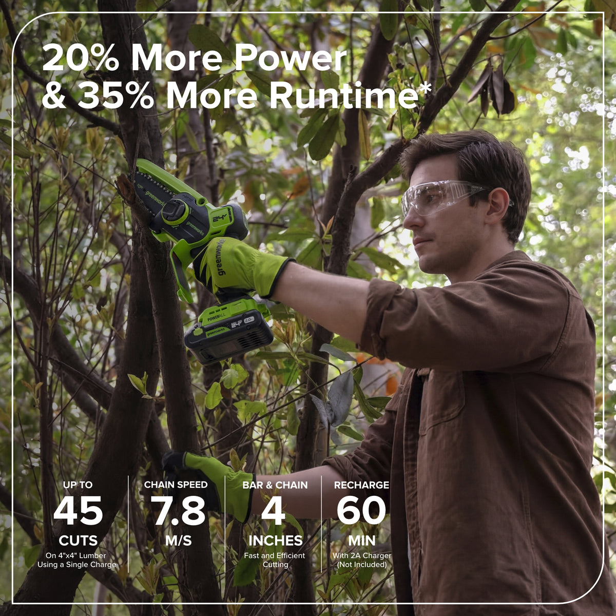 24V 4” Cordless Battery Brushless Pruner Saw (Tool Only)