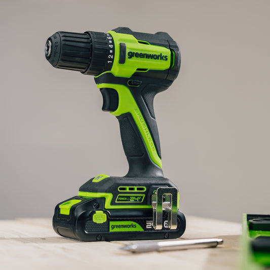24V Cordless 280 in-lbs Drill/Driver Power Tool 3PC Combo Kit w/ 6-1/2