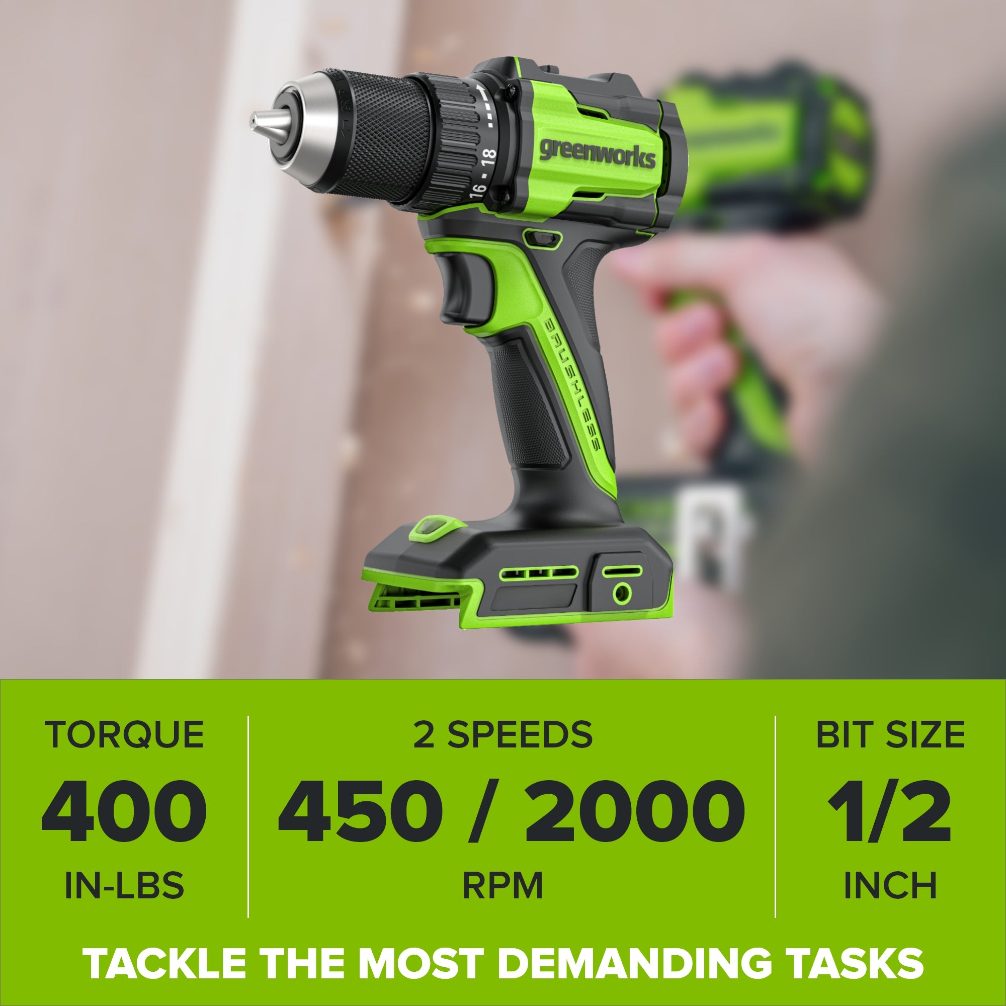 24V PowerAll 400 in-lb Drill Driver with 2.0Ah USB-C Battery, 30W Charger, 100W Cable, 10-PC Drill Bit Set