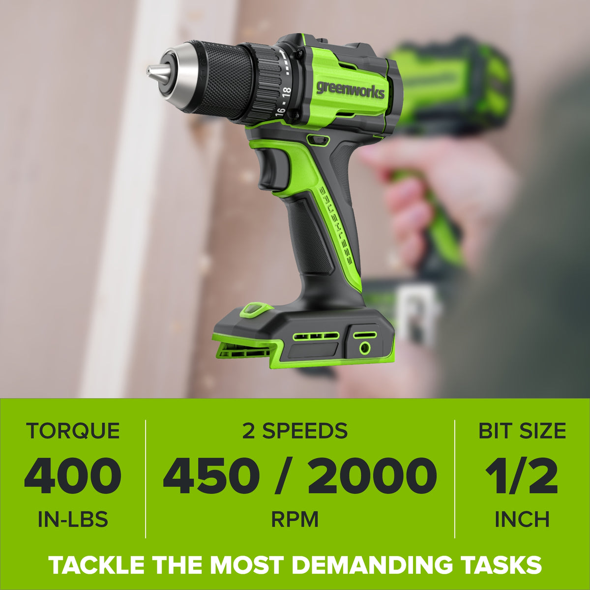24V PowerAll 400 in-lb Drill Driver with 2.0Ah USB-C Battery, 30W Charger, 100W Cable, 10-PC Drill Bit Set