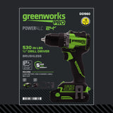 24V PowerAll Pro 1/2" 530 in-lb Drill Driver, with 2.0 Ah USB-C Battery, 30W USB-C Charger Block, 3' 100W USB-C Cable