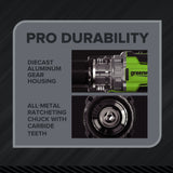 24V PowerAll Pro 1/2" 530 in-lb Drill Driver, with 2.0 Ah USB-C Battery, 30W USB-C Charger Block, 3' 100W USB-C Cable