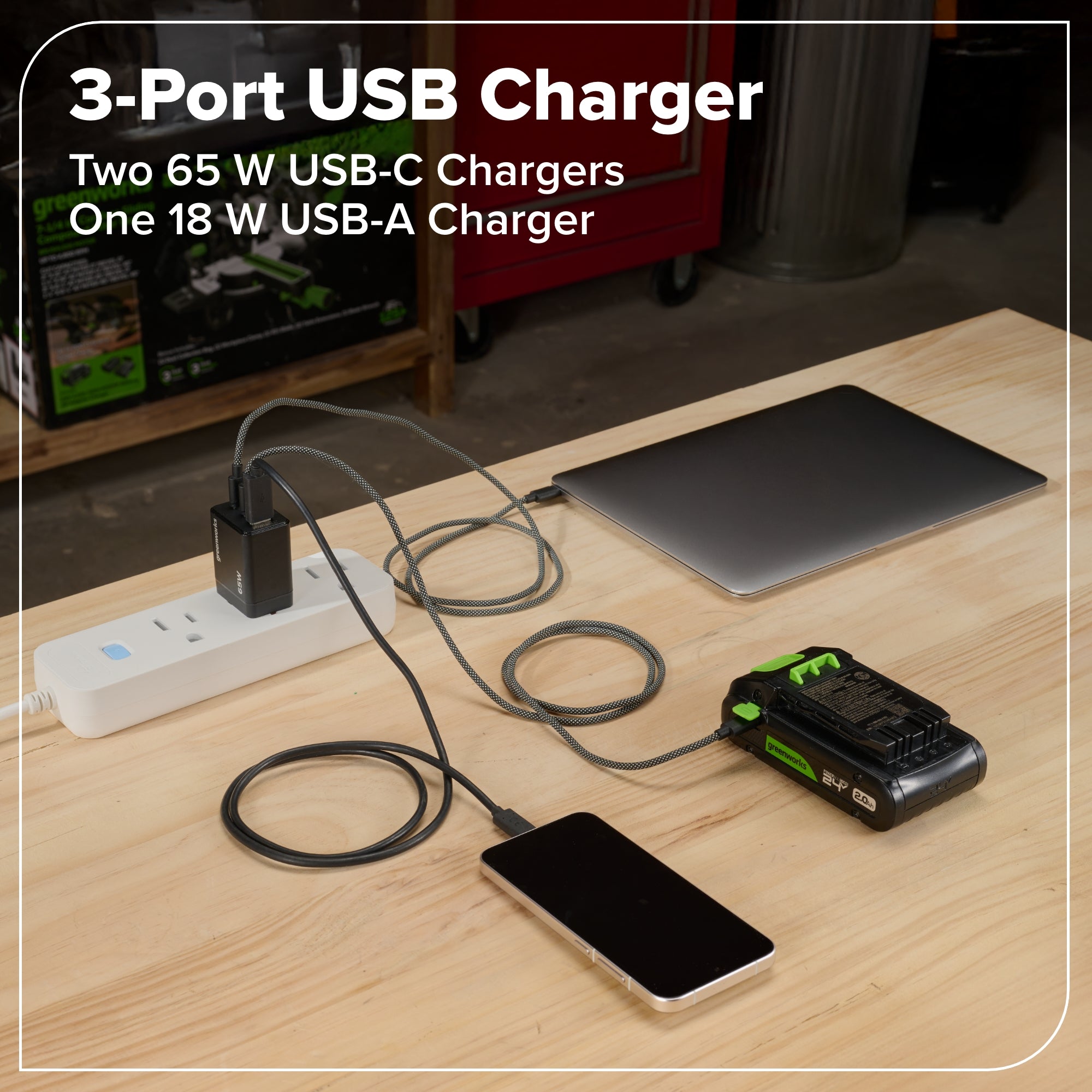 24V Cordless Battery 1/2" 800 in/lbs Drill Driver: 4.0 Ah USB-C Battery and 65W USB-C Fast Charger