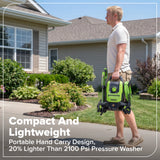 2200-PSI 1.2 GPM Four-Weel Electric Pressure Washer with 5 Nozzles & Detergent Tank