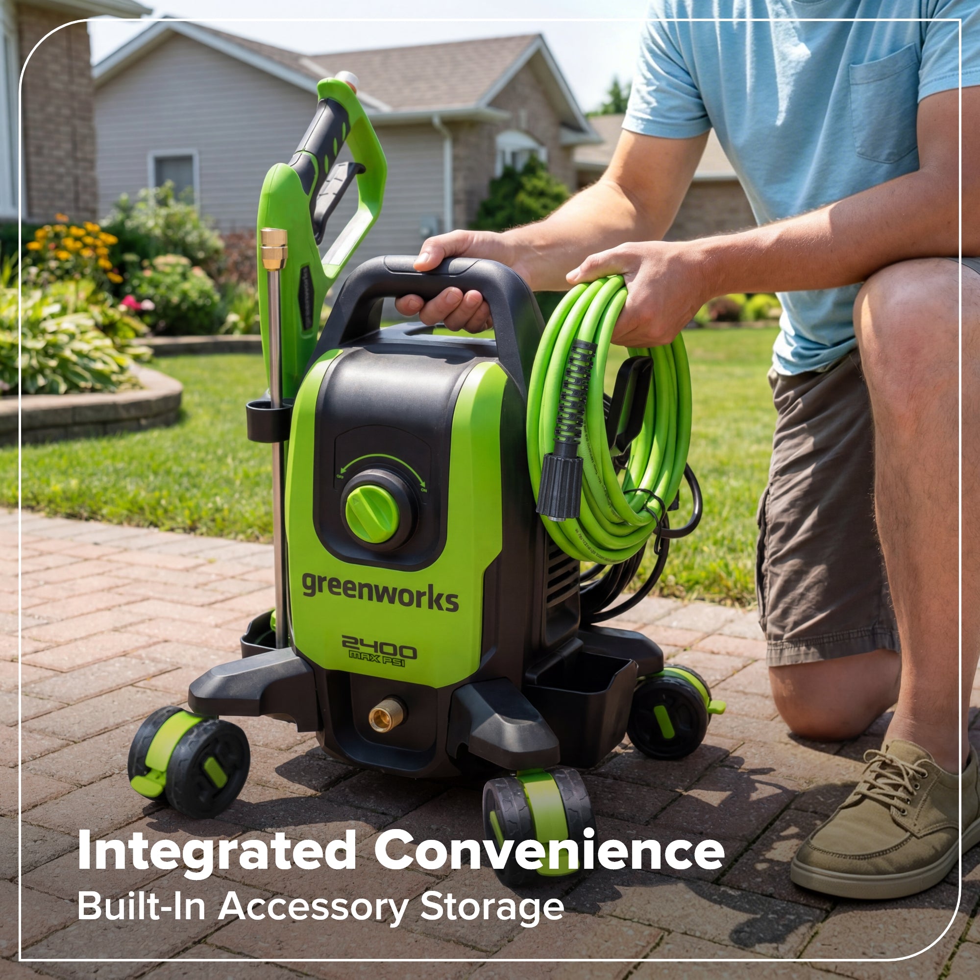 2400-PSI Brushless 1.2 GPM Four-Weel Electric Pressure Washer