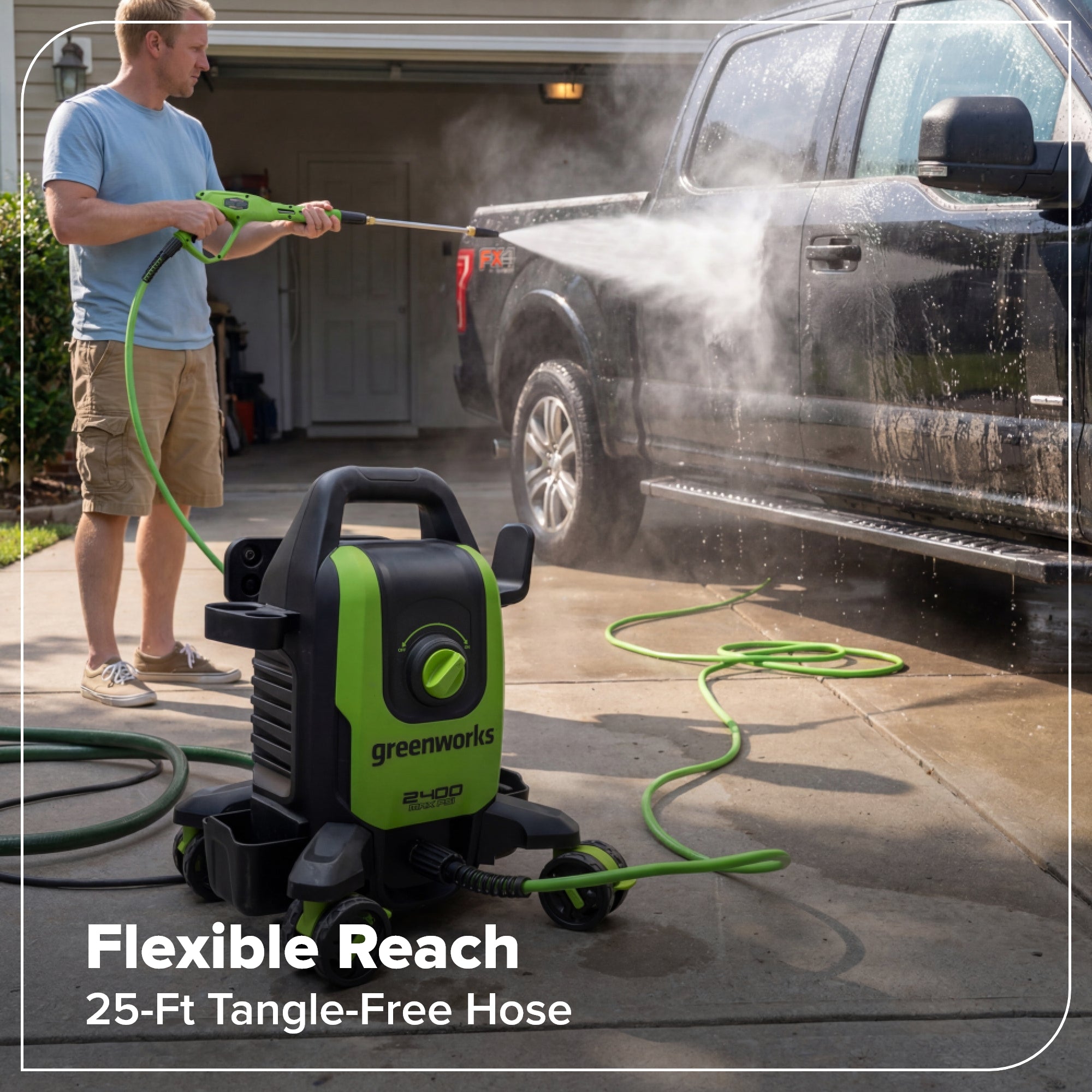 2400-PSI Brushless 1.2 GPM Four-Weel Electric Pressure Washer